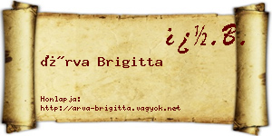 Árva Brigitta névjegykártya