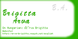 brigitta arva business card